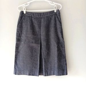 Boden Skirt Blue Denim Midi Split Front Detail Pockets Jean Size 6 Long